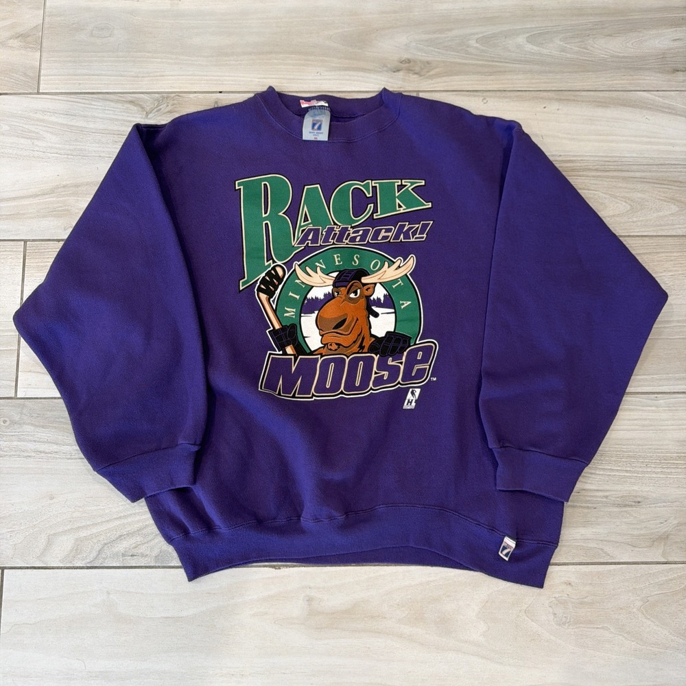 Vintage Minnesota Moose Crewneck Sweatshirt Size XXL XXLarge 90s IHL Rack Attack